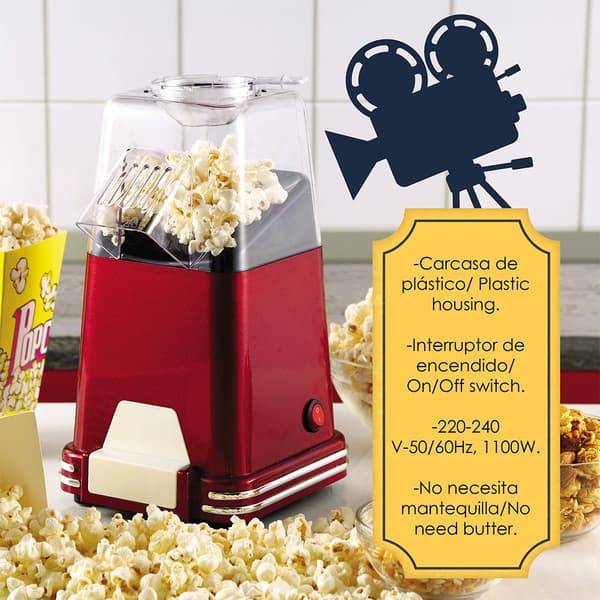 Swisshome Popcorn Maskine Party Sh 1100w Transparent One Size / EU