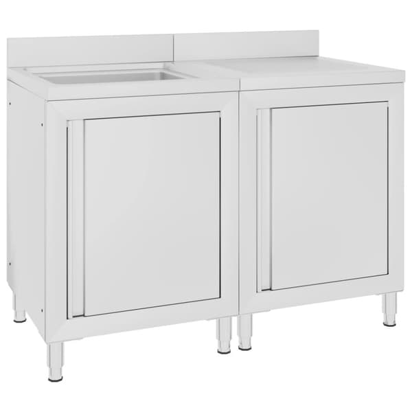 kommerciel køkkenvask med skab 120x60x96 cm rustfrit stål