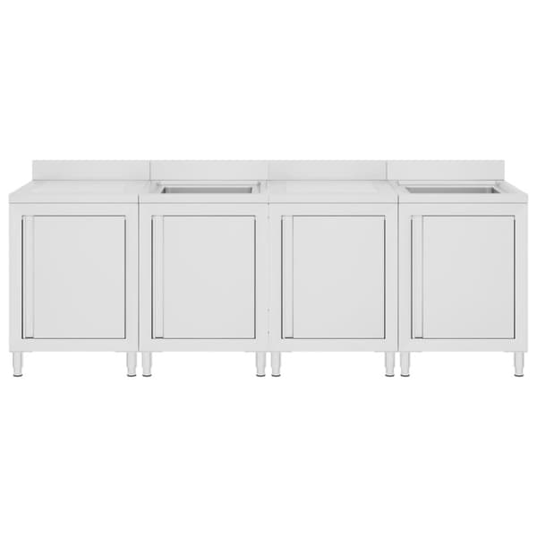 Kaupallinen tiskiallaskaappi 240x60x96 cm ruostumaton teräs