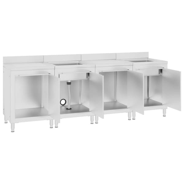 Kaupallinen tiskiallaskaappi 240x60x96 cm ruostumaton teräs