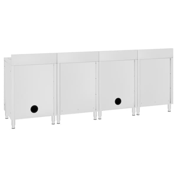 Kaupallinen tiskiallaskaappi 240x60x96 cm ruostumaton teräs