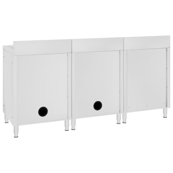 kommerciel køkkenvask med skab 180x60x96 cm rustfrit stål
