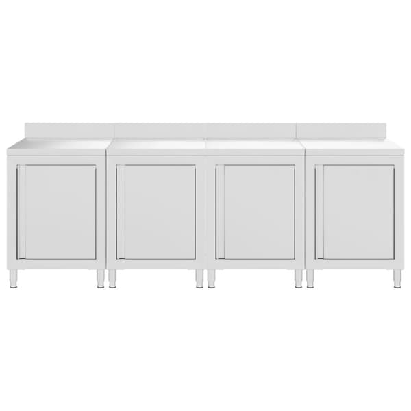 Kaupallinen työpöytä kaapilla 240x60x96 cm ruostumaton teräs