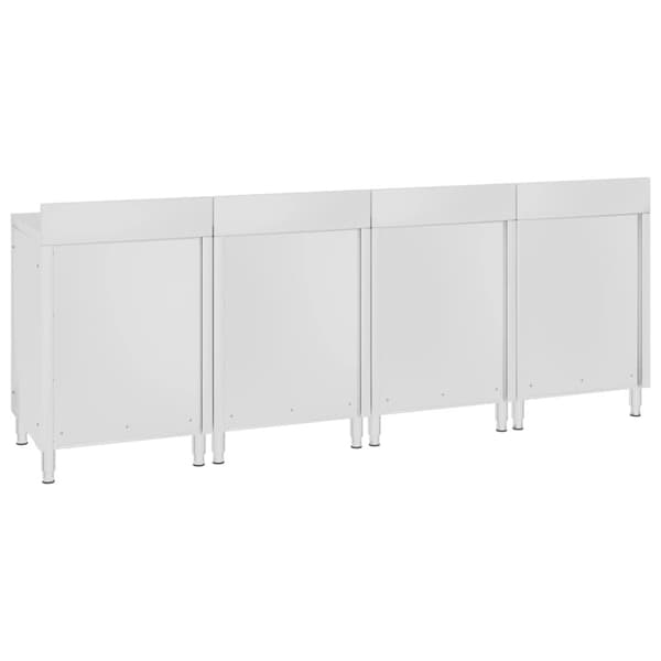 Kaupallinen työpöytä kaapilla 240x60x96 cm ruostumaton teräs