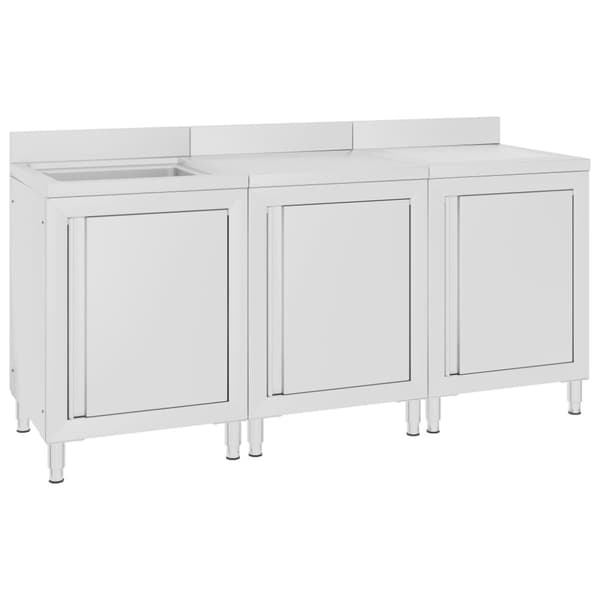 kommerciel køkkenvask med skab 180x60x96 cm rustfrit stål