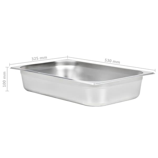 Gastronormkantiner 4 st GN 1/1 100 mm rostfritt stål