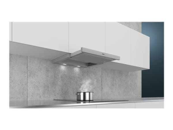 Siemens iQ300 LI64LB531 - Panser - teleskopisk - Nisje - bredde: 52.6 cm - dybde: 29 cm - ekstraksjon og resirkulasjon (-) - sølvmetallfarge