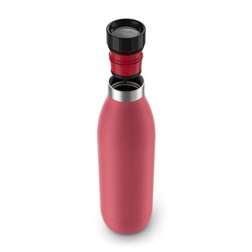 emsa BLUDROP isolerad dricksflaska, 0,7 liter, korall av rostfritt stål, diskmaskinsäker, snabbpressstängning, - 1 st (N3112300)