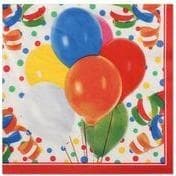 100 servietter, 3-lags 1/4 fold 33 cm x 33 cm "Lucky Balloons"