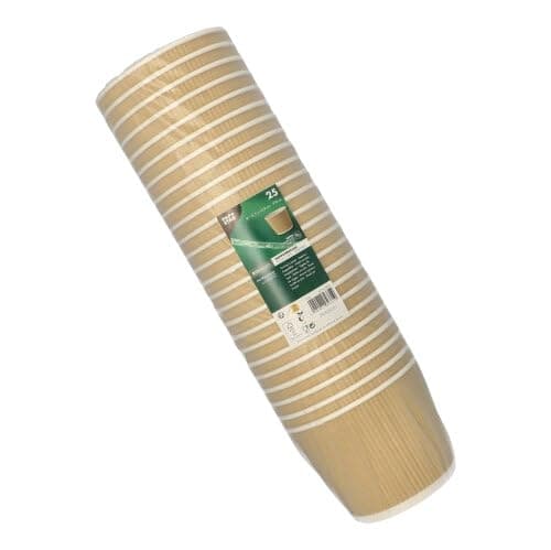 PAPSTAR 25 suppekopper, rund karton 998 ml Ø 13,5 cm x 10,8 cm brun/hvid Ripple Wall