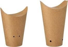 PAPSTAR 50 pommes frites, rund pap Ø 6 cm x 14 cm brun lille