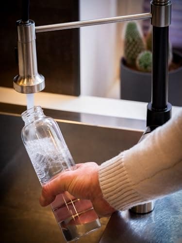 APS 66907 dricksflaska/glasflaska, 6,5 x 6,5, höjd 23,5 cm, Ø 6,5 cm, 0,55 liter, transparent
