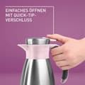 Miniatyrbillede 4 af 6: emsa vakuumkande SOFT GRIP, 1,5 liter, rustfrit stål / pink enhåndsbetjening med lynlukning, 100% lækagesikker, - 1 stk (N4120600)