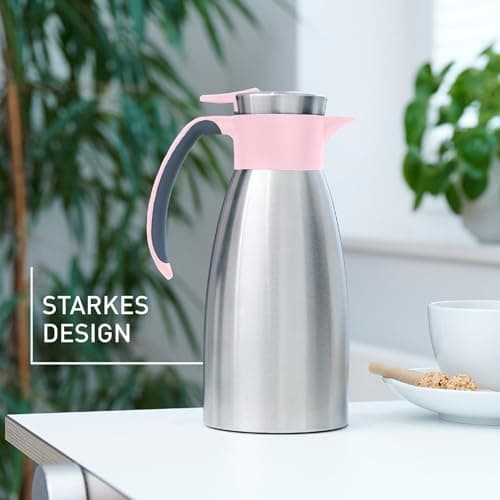 emsa vakuumkande SOFT GRIP, 1,5 liter, rustfrit stål / pink enhåndsbetjening med lynlukning, 100% lækagesikker, - 1 stk (N4120600)