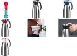 emsa vakuumkanna SOFT GRIP, 1,5 liter, rostfritt stål / rosa enhandsmanövrering med snabbstängning, 100% läckagesäker, - 1 st (N4120600)