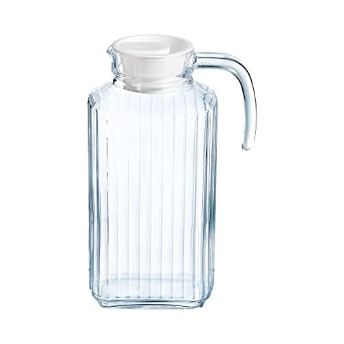 Esmeyer glaskande "Quadro", med låg, 1,7 liter, højde: 256 mm, låg af hvid plast (410-088)