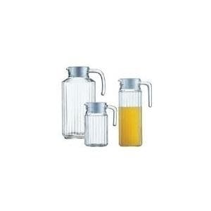 Esmeyer glaskanna "Quadro", med lock, 1,7 liter, höjd: 256 mm, lock av vit plast (410-088)