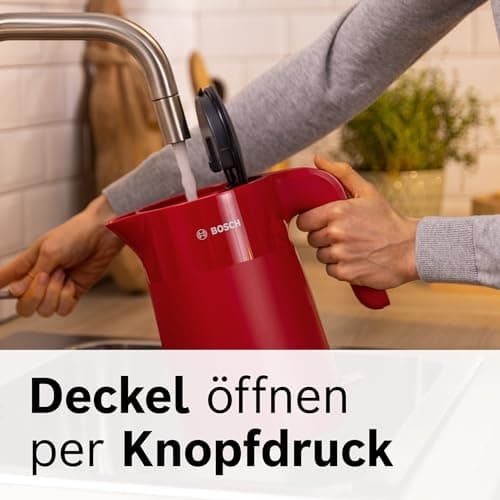 Bosch TWK2M164. Vandbeholderkapacitet: 1,7 l. Effekt: 2400 W. Farve på produkt: Sort, Grå, Rød, Husmateriale: Plastik, Vandstandsindikator, Overophedn