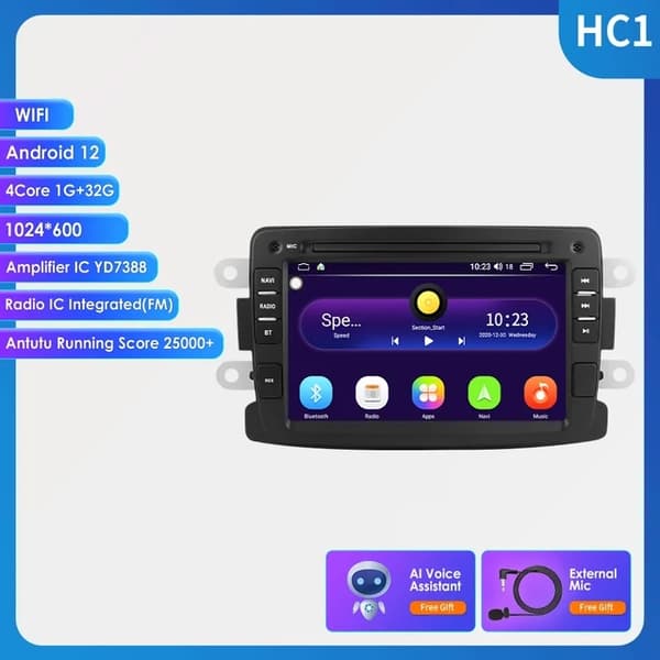 Renault Logan Dacia Duster Sandero Captur Lada Xray 2 Android 12 Bil Multimedia Afspiller, Carplay, Bluetooth GPS, 1G 32G