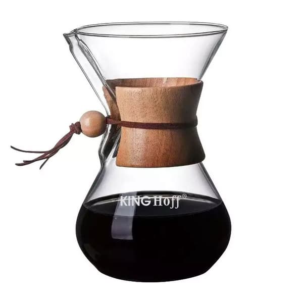KAFFEBRYGARE i GLAS 400ML KINGHOFF KH-1638