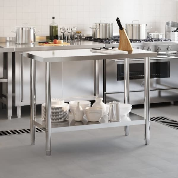 arbejdsbord til køkken 110x55x85 cm rustfrit stål