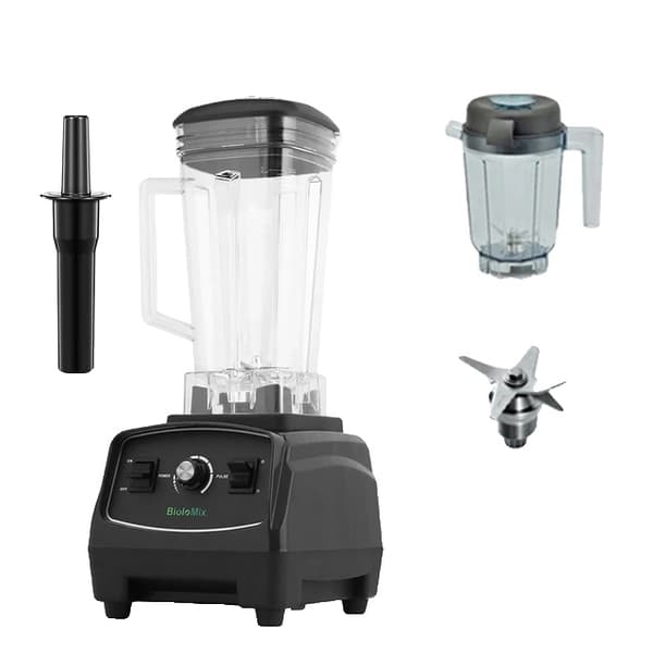 Erhvervsmæssig kvalitetsblender, 3HK motor, BPA-fri, Sort tørjarfuldpart, EU-stik