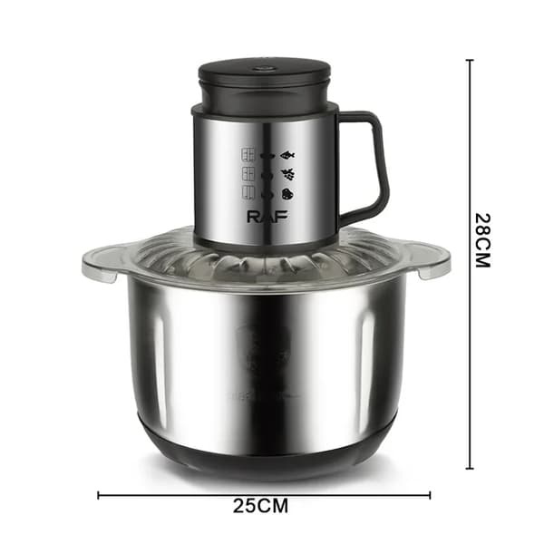 Elektriske kødhakkere, rustfrit stål, multifunktionelle, 5L, EU