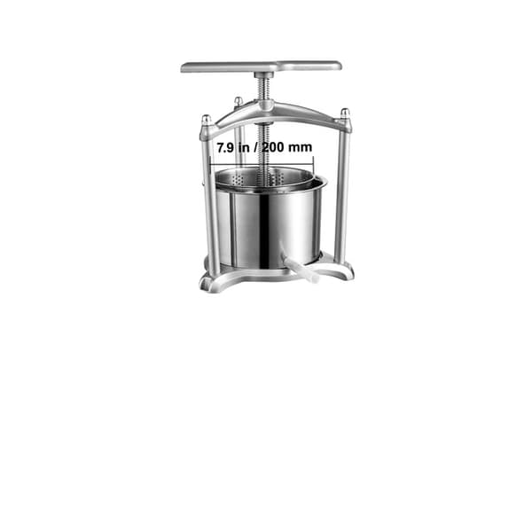 Hedelmäviinipuristin, ruostumaton teräs, manuaalikäyttö, 6L 16 Gal