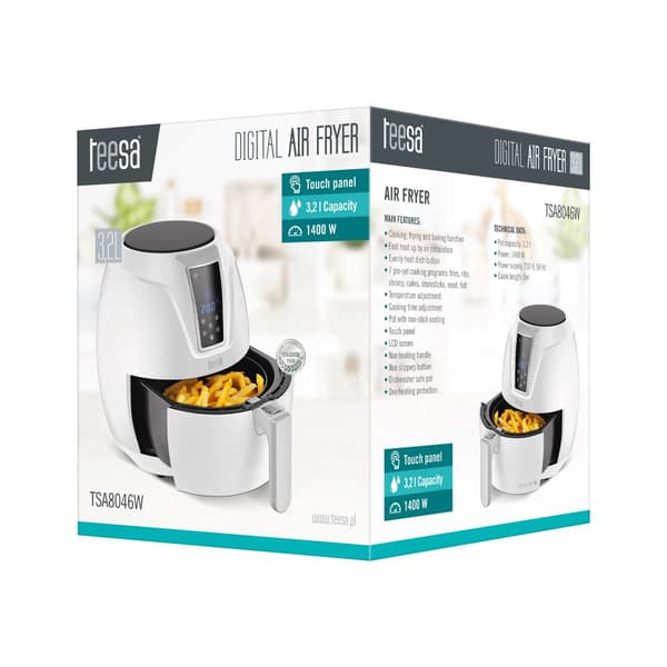 TEESA DIGITAL AIR FRYER 3,2L HVID fedtfri frituregryde
