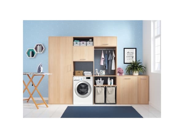 Indesit BDE 86436 WSV EE, Frontmatet, Frittstående, Hvit, Venstre, Sølv, Knapper, Rotasjon