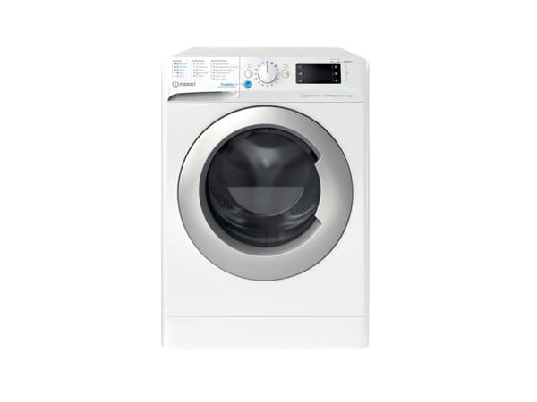 Indesit BDE 86436 WSV EE, Frontmatet, Frittstående, Hvit, Venstre, Sølv, Knapper, Rotasjon