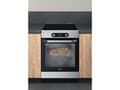 Miniatyrbilde 2 av 5: Hotpoint HS68IQ8CHX/E, Frittstående komfyr, Rustfritt stål, Knapper, Rotasjon, Berøringskontroll, Rustfritt stål, Front, Sonebasert induksjon