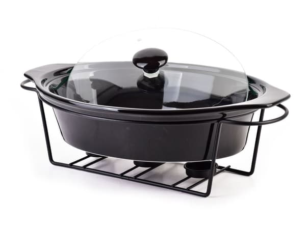 MODERNE KØKKEN Fad med varmelegeme 2,6L 38x26x7,9cm sort