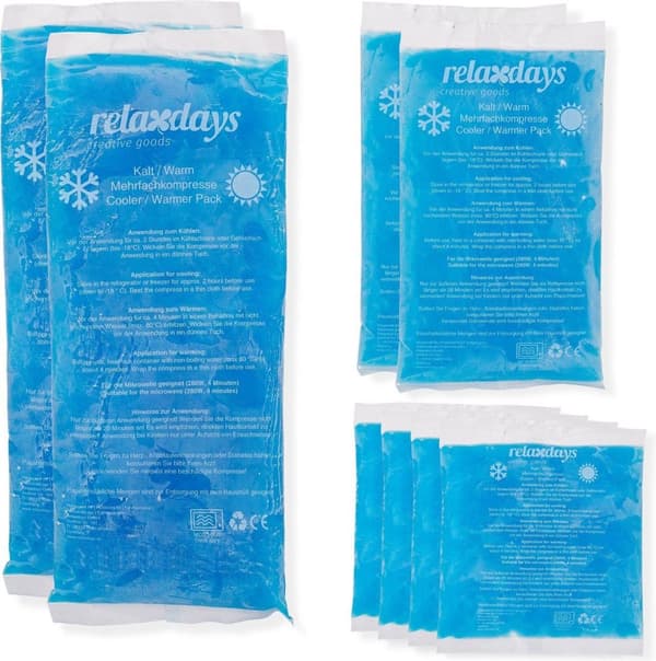 Relaxdays varm kold pakke - kold varm kompres - gelpakke - kold pakke - varm pakke - sæt med 8