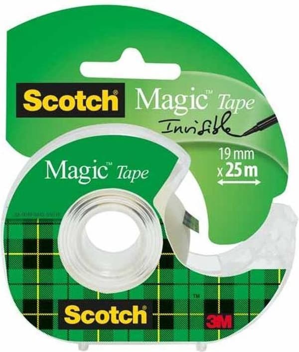 Självhäftande tejp 3m scotch 19mmx25m med tejphållare magic | Blister med 1 st