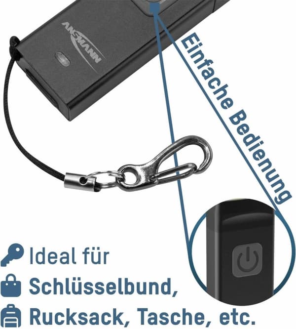 Ansmann KL80R Nøglering lampe fungerer med en batteri LED 80 lm 18 g