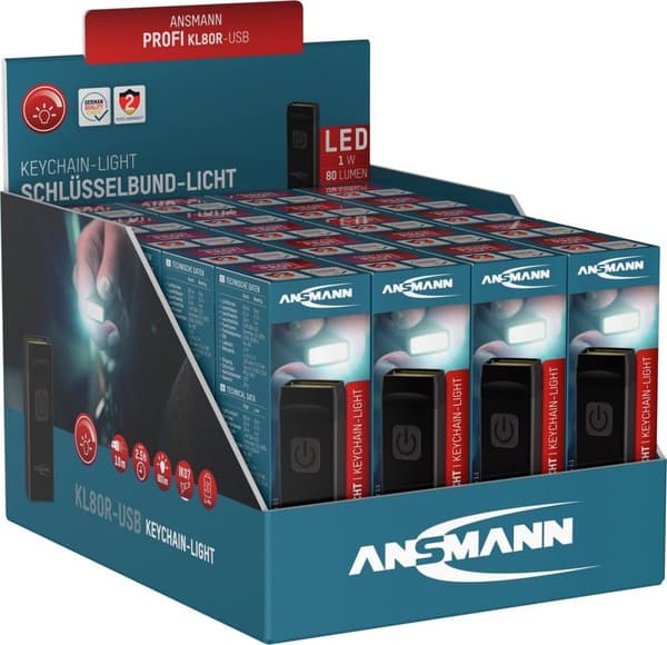Ansmann KL80R Nøglering lampe fungerer med en batteri LED 80 lm 18 g