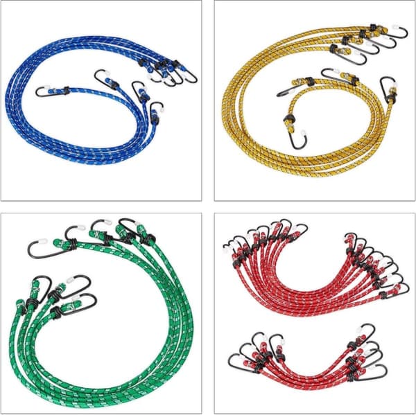 Relaxdays snabbkopplingsremmar med krok - 24 delar - spindelpärm - bagagespindel universal - elastisk