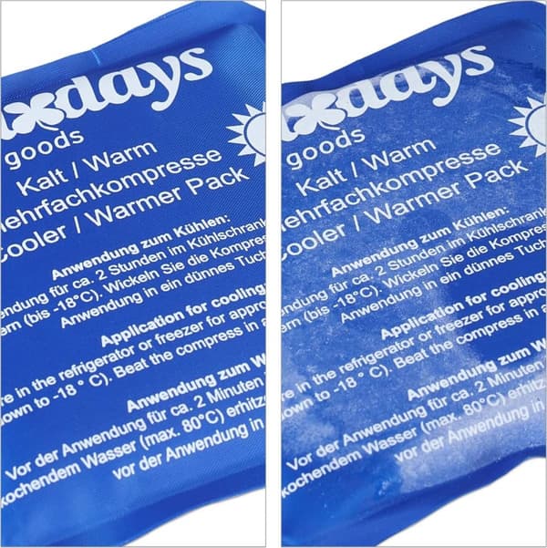 Relaxdays gelpakke sæt med 8 - kompresser - 11x11 cm - varme kolde kompresser - gelfyld - blå