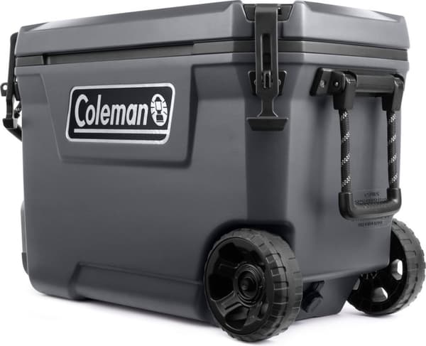Coleman 65QT Convoy Cooler - 66 liters køleboks - 5 dage med is - køleboks med hjul - grå