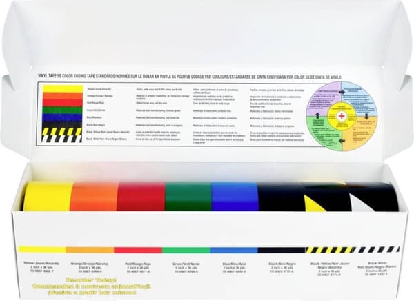 3M PVC tape 5S farvekodning startpakke Indhold: 6 ruller blød PVC tape 471 assorteret pr - 1 stk.