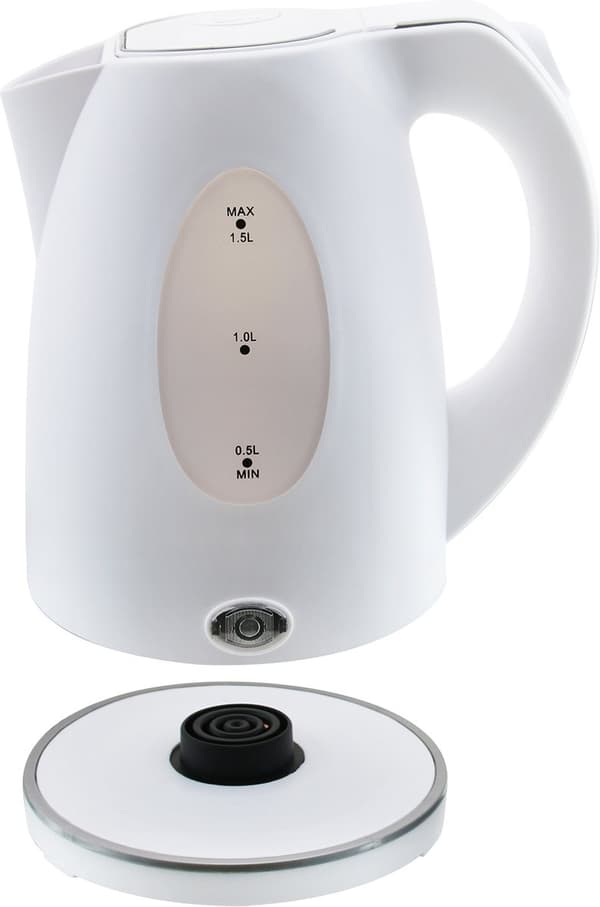 Emerio elkedel, 1,3L, vandstandsindikator, hvid (WK-106468.13)