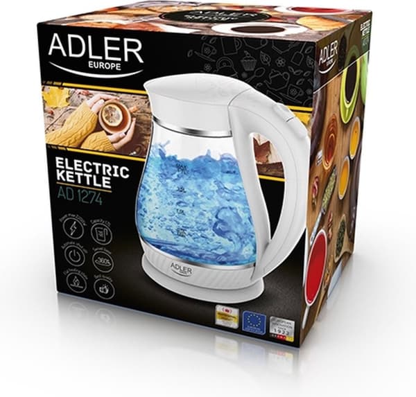 Adler AD1274 - Kedel - hvid - 1,7 liter