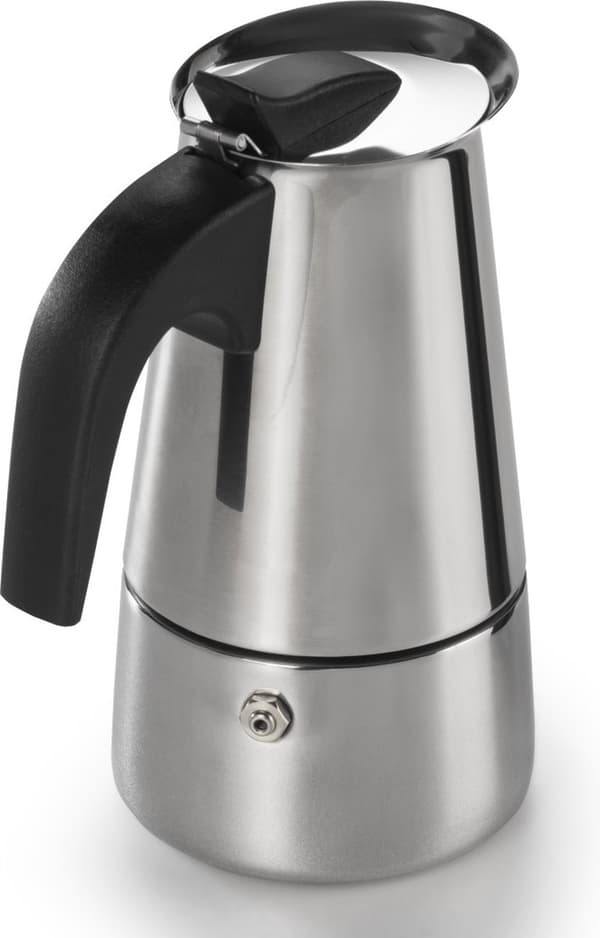 Xavax espressomaskine i rustfrit stål til 4 kopper, komfur eller induktion, 200ml
