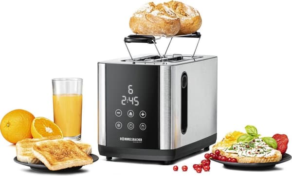 Rommelsbacher TO 850, 2 snit, sort, rustfrit stål, rustfrit stål, touch, LED, 850 W