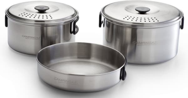 Campingaz Camping Kit – 5-delt campingnedbrudssæt – rustfrit stål – silikonehåndtag