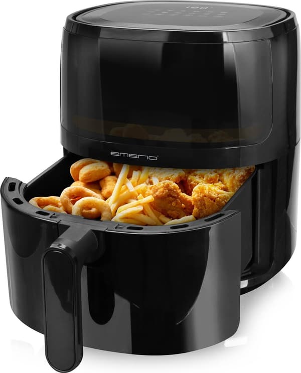 Emerio AF-129329.3. Produkttype: Varmluftfriture, Kapacitet: 5 l, Temperatur (min): 80 °C. Design Sort