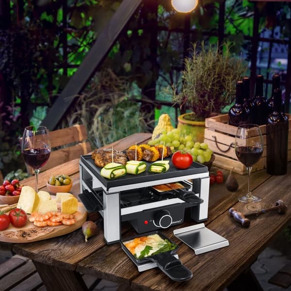 Steba RC104 | Gourmet & Raclette sæt | 4 personer | ekstra lang ledning på 2 meter