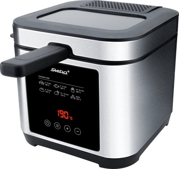 Steba Germany DF 150 fritös 1200 W timerfunktion, steglös temperaturregulator, med display i rostfritt stål