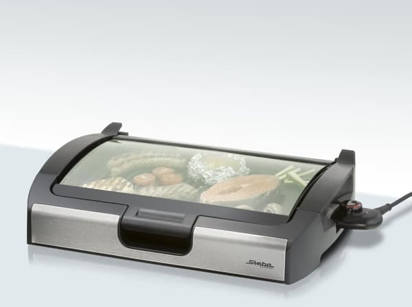 Steba VG200 | Elektrisk grill | Bordsgrill | med glaslock | 29x40cm | 2200 watt